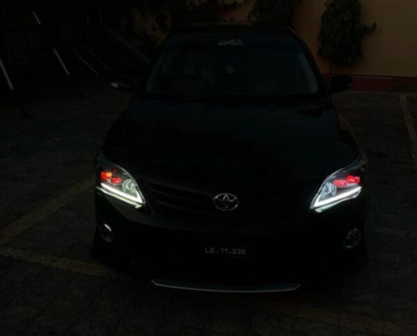 Toyota Corolla 2011-2014 Custom Nike Style Headlight with Square Shape Projector - Image 2