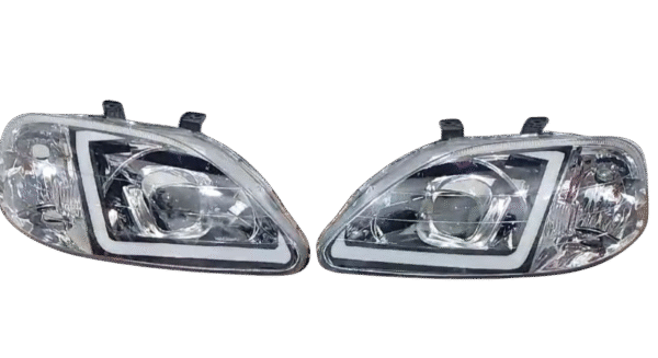 Honda Civic 1996-2000 Custom Square Shape Headlight with C Shape Day Time Running Light